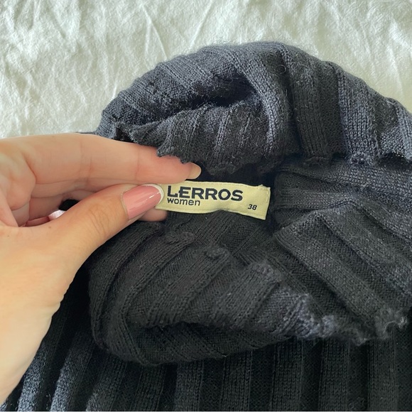 Ribbed Black Turtleneck Top - Picture 3 of 5